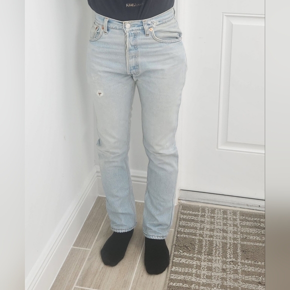 Vintage light wash high rise cropped Re/done Levi´s...